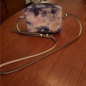 Coach mini camera bag in tie dye print